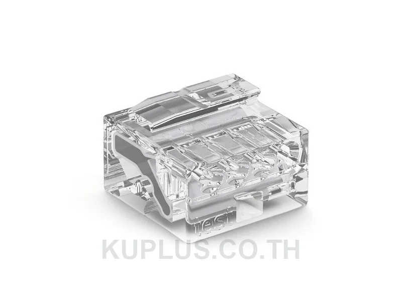 MICRO PUSH WIRE® connector for junction boxes; for solid conductors; max. 0.5 mm Ø; 4-conductor; transparent housing; light gray cover; Surrounding air temperature: max 60°C; transparent