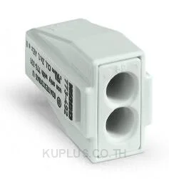 PUSH WIRE® connector for junction boxes; for solid and stranded conductors; for Ex applications; max. 2.5 mm²; 2-conductor; light gray housing; light gray cover; Surrounding air temperature: max 60°C; 2,50 mm²; light gray